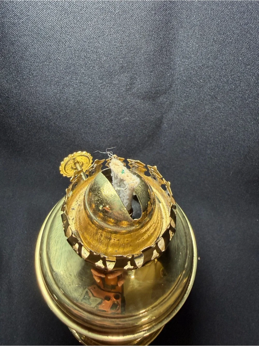 Vintage Brass Table Oil Lamp 9.5” Made In India